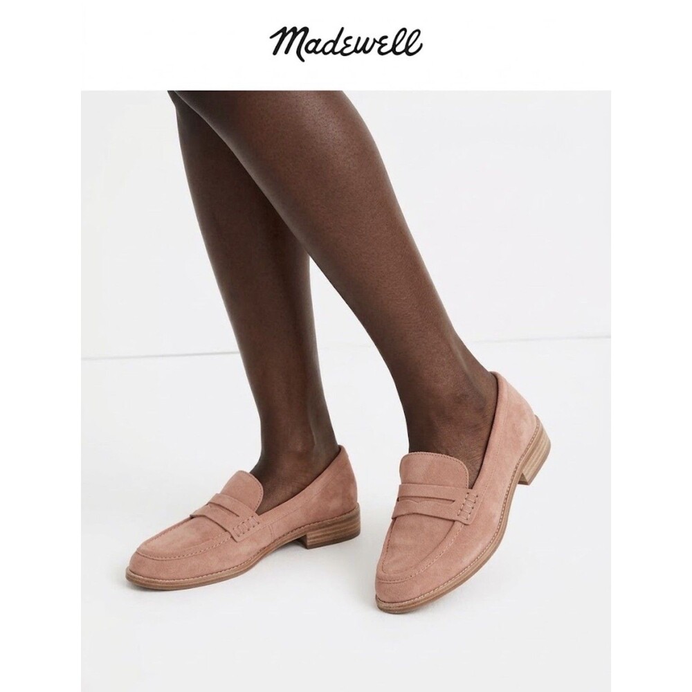 Madewell Elinor Pink Suede Penny Loafers Women’s Size 9.5